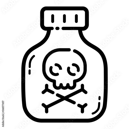 Poison Bottle Virus Flat Icon Isolated On White Background