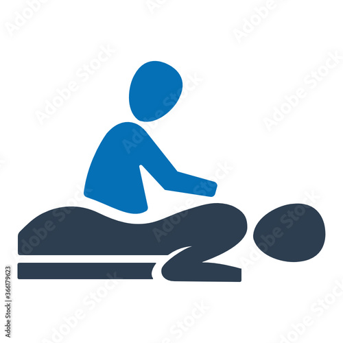 Spa massage center icon.