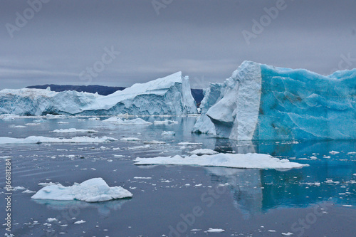 Icebergs in Disko Bay  Ilulissat  Greenland