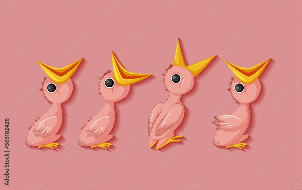 Hungry chicks cartoon character Hungry chicks cartoon character