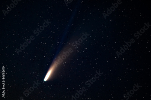 stars in space with comet neowise photo