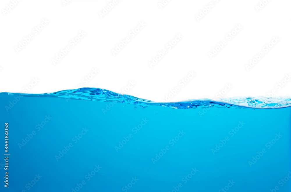 Blue water splashs wave surface with bubbles of air on white background. Blue water splashs wave surface with bubbles of air on white background.