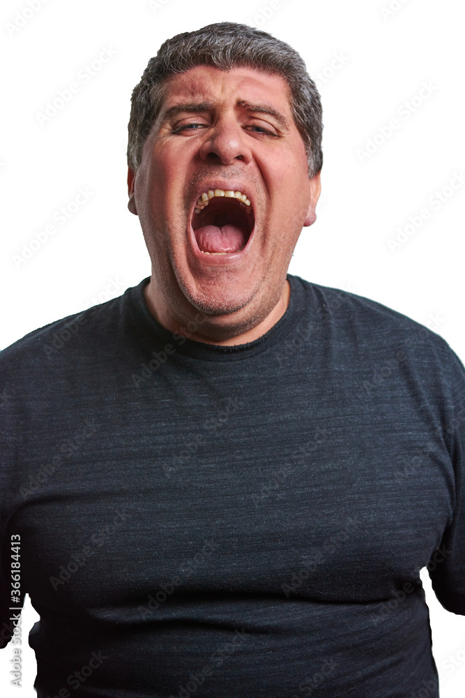 Man Shouting in Black T-shirt Man Shouting in Black T-shirt