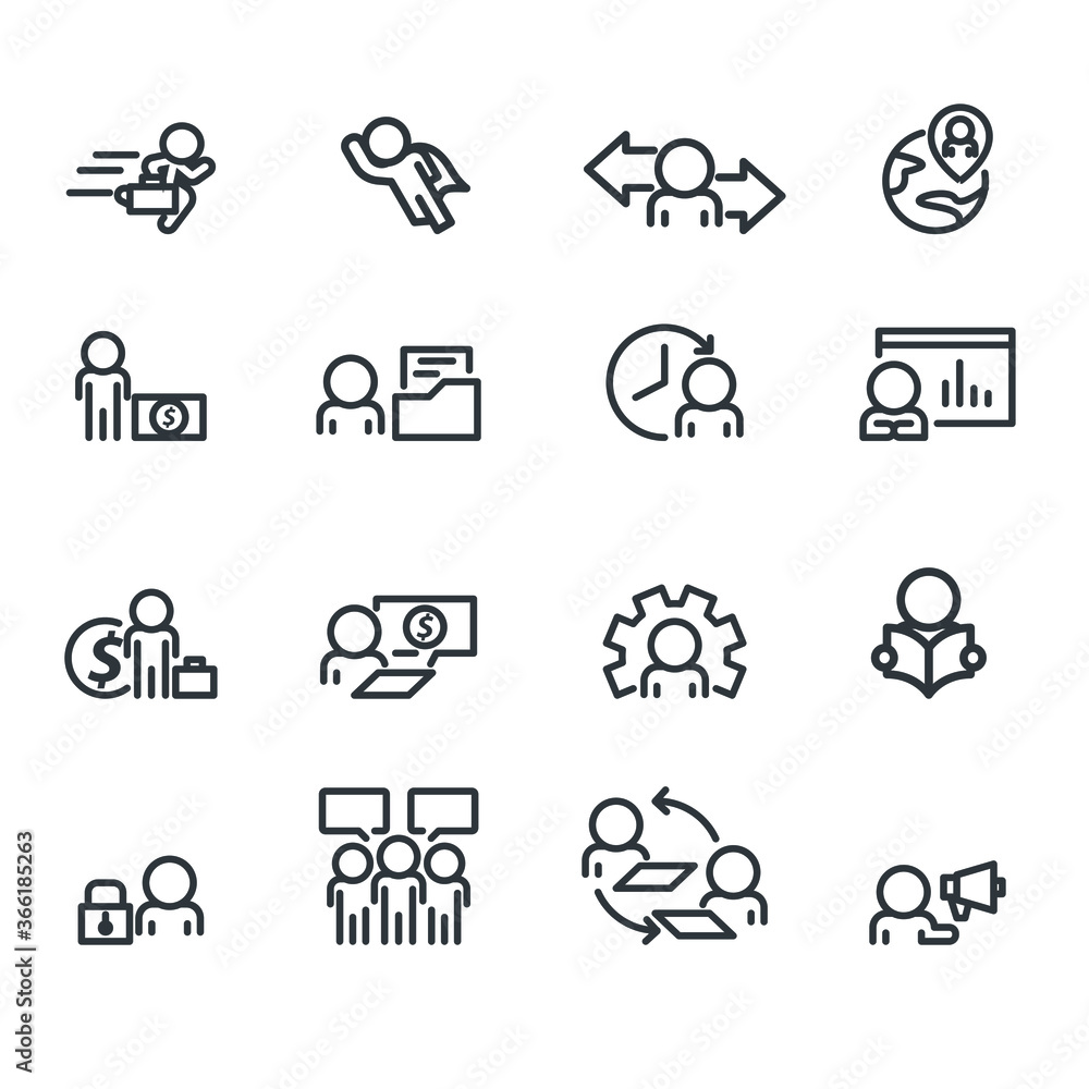 People and Office icons set,Vector