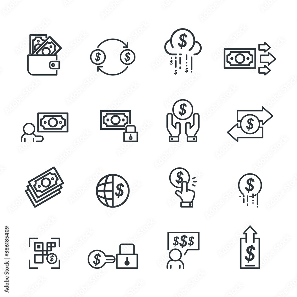 Business and Money icons set,Vector