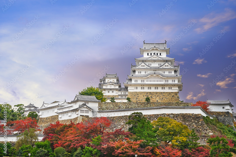 Landscape Himeji Castle in Autumn Season with beautiful sunset time in Hyogo prefecture of Japan. Landscape Himeji Castle in Autumn Season with beautiful sunset time in Hyogo prefecture of Japan.