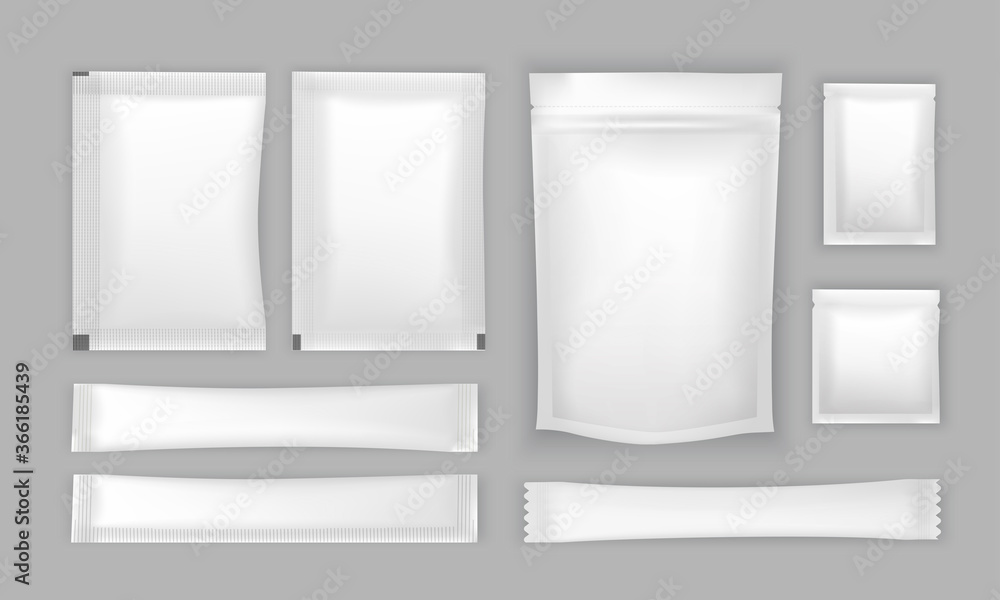 Set of bags packaging isolated on white background Vector illustration Set of bags packaging isolated on white background Vector illustration