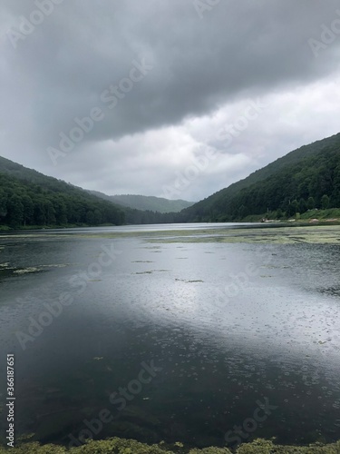 lake and mountains