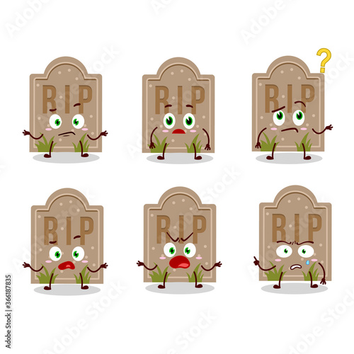 Cartoon character of tombstone with what expression