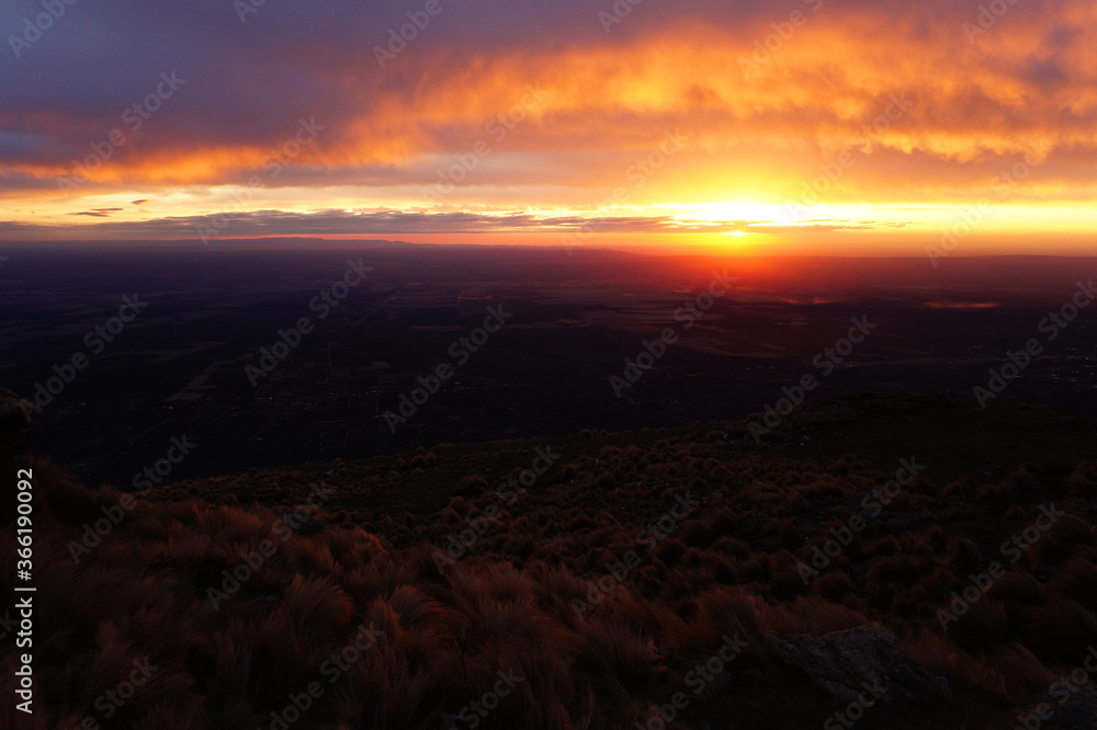 sunset viewed from Mirador de los condores, near Merlo, San Luis, Argentina sunset viewed from Mirador de los condores, near Merlo, San Luis, Argentina