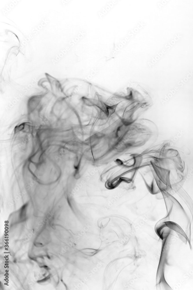 Smoke toxic movement on a white background.