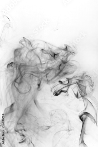 Fototapeta Naklejka Na Ścianę i Meble -  Smoke toxic movement on a white background.