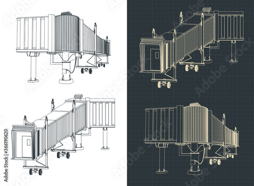 Airport telescopic gangway blueprints