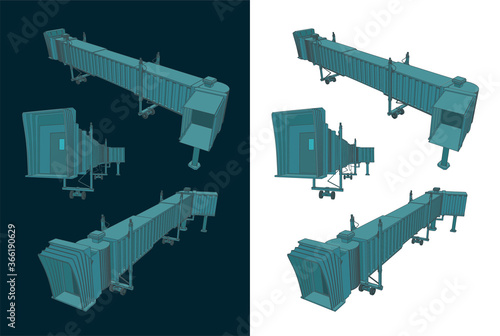 Airport telescopic gangway color drawings