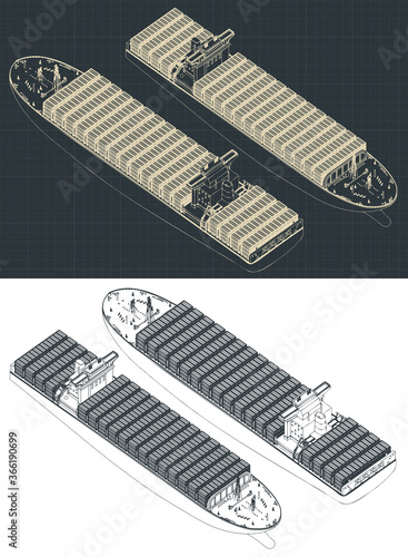 Container ship isometric drawings