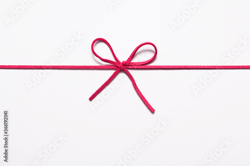 String or twine tied in a bow isolated 