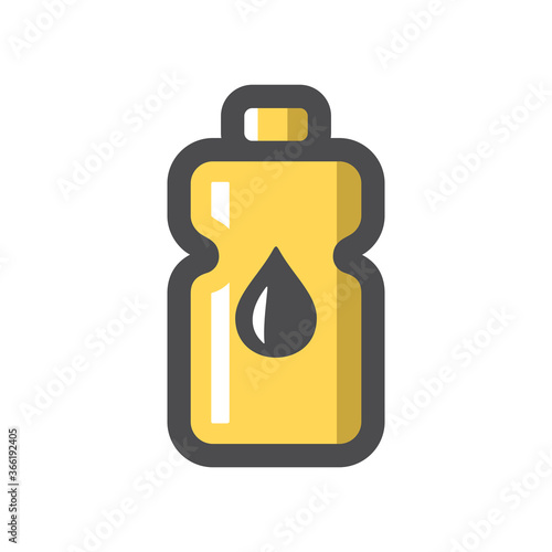 Oil Bottle Vector Plastic container with liquid Cartoon illustration