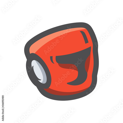 Boxing Helmet red Vector icon Cartoon illustration