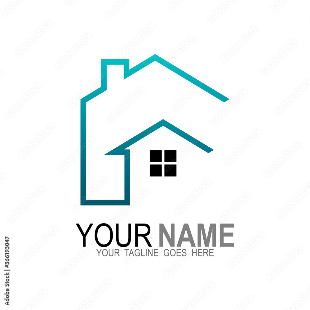 Home logo with line design, Real estate building logos, Residential icons Home logo with line design, Real estate building logos, Residential icons