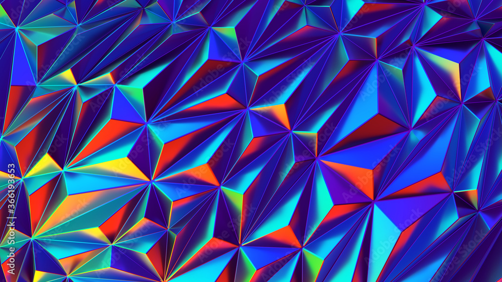 Iridescent shiny low poly background abstract with copy space 3d render illustration Iridescent shiny low poly background abstract with copy space 3d render illustration