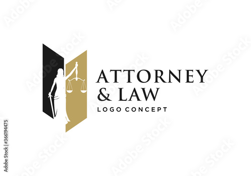 woman / lady law logo concept.