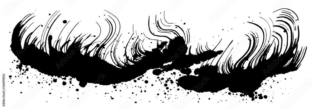 温泉の湯煙 手書き 毛筆イラスト Stock ベクター Adobe Stock