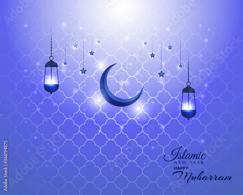 festive concept background for Islamic festival-Islamic new year, new Hijari year- happy muharram vector illustration 