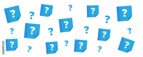 Questions banner. Vector illustration of questions for web, print, app design. Questionnaire and quiz design