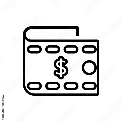 vector illusion icon of United States Dollar's wallet Outline