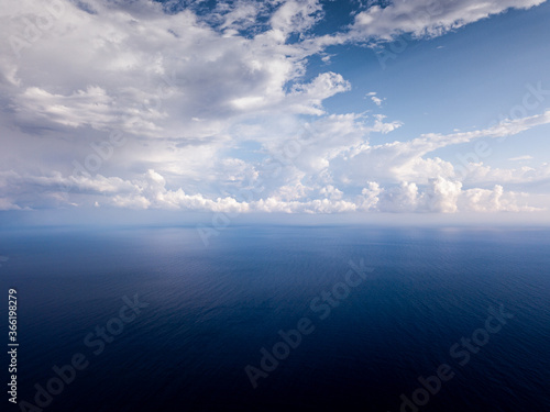 vista aerea del mare blu profonfo di Palinuro nel Cilento Italia