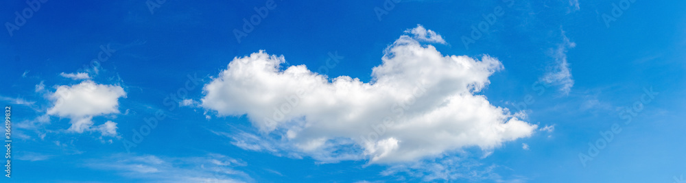 Blue sky with light curly clouds, panorama Blue sky with light curly clouds, panorama