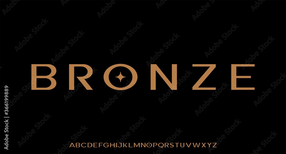 Obraz premium BRONZE , LUXURY ELEGANT UNIQUE FONT ALPHABET VECTOR