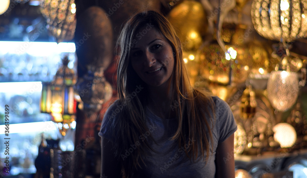 the girl in the old oriental souk