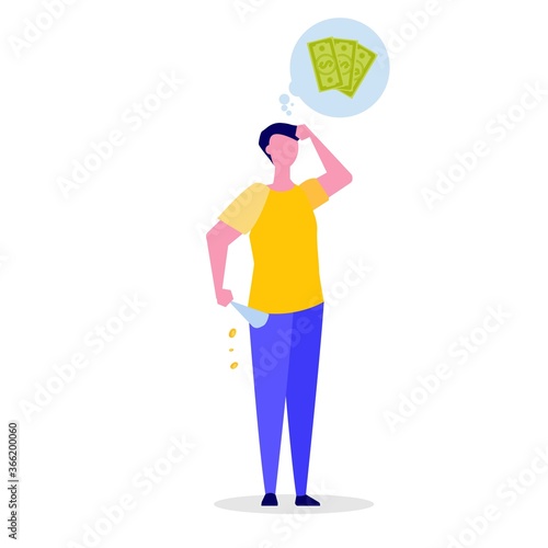 Financial problem, burnout, collapse, business concept. Vector isolated illustration.