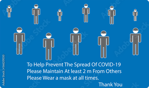 Icon people concept Social Distancing stay 2 m apart from other people, the practices put in place to enforce social distancing, vector illustration