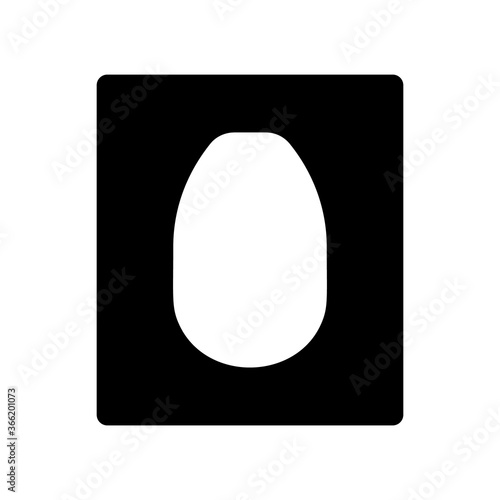 Silhouette Toilet seat cover icon. Outline logo of disposable protective pad. Black simple illustration. Flat isolated vector image on white background