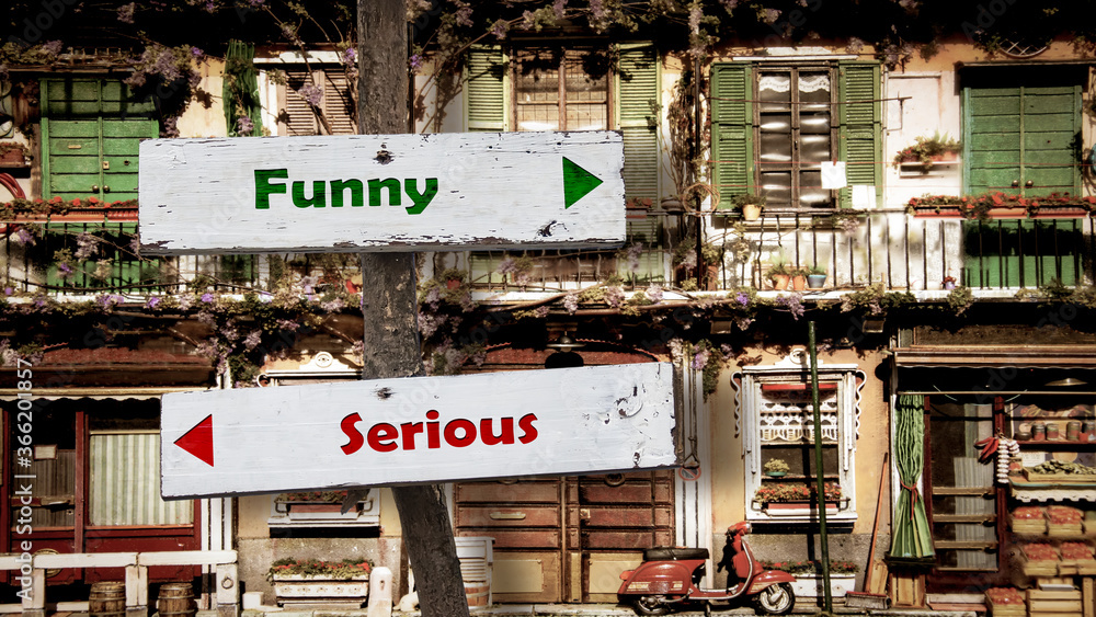 Street Sign Funny versus Serious