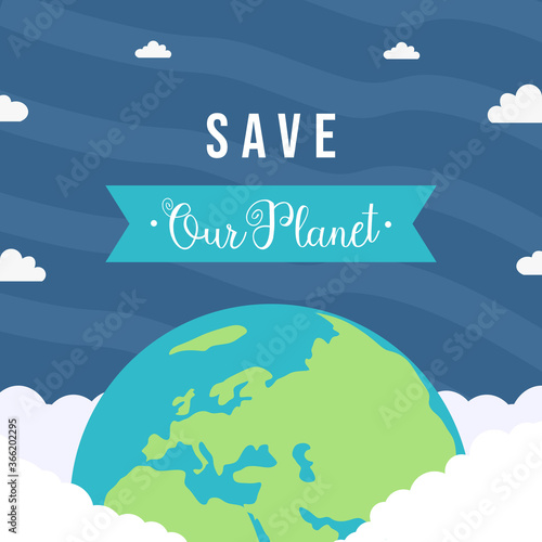 Save our earth planet banne...