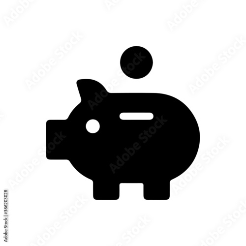 vector illusion icon of Piggy Bank Glyph