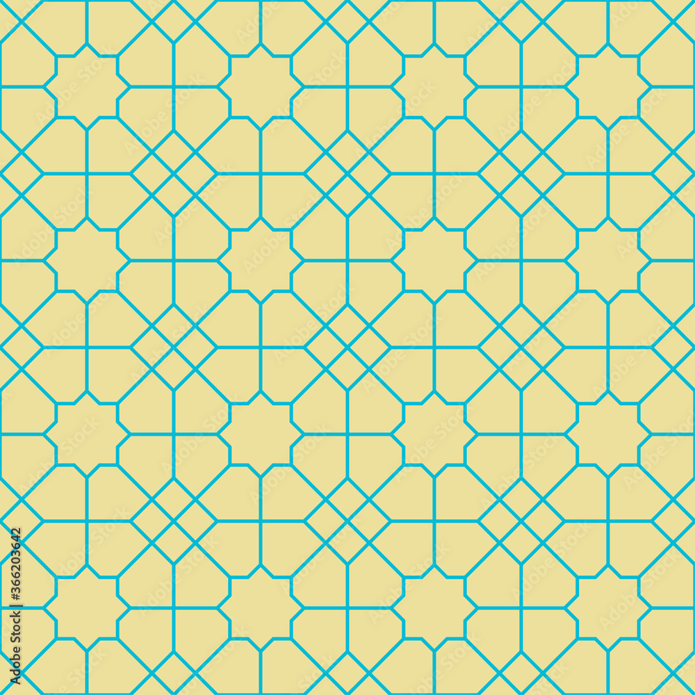 Fototapeta premium geomatric pattern with lines and squares. seamless islamic, indian motif pattern