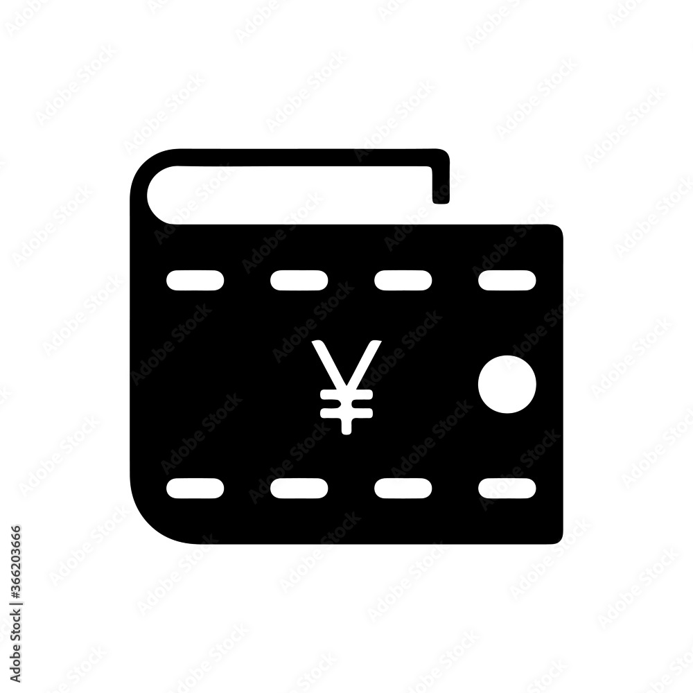 vector illusion icon of Japanese Yen's Wallet Glyph vector illusion icon of Japanese Yen's Wallet Glyph