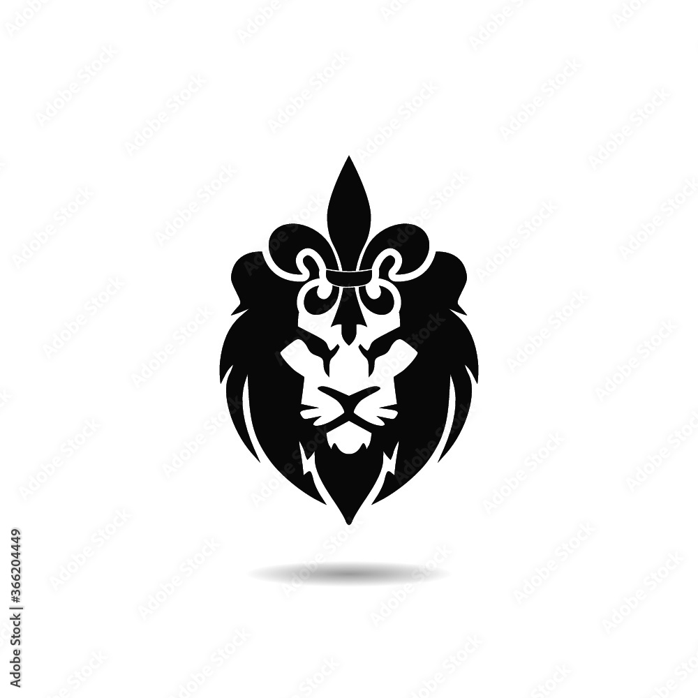 Lion luxury logo icon with shadow Lion luxury logo icon with shadow