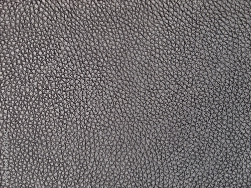 Black smooth leather background, natural leather surface texture
