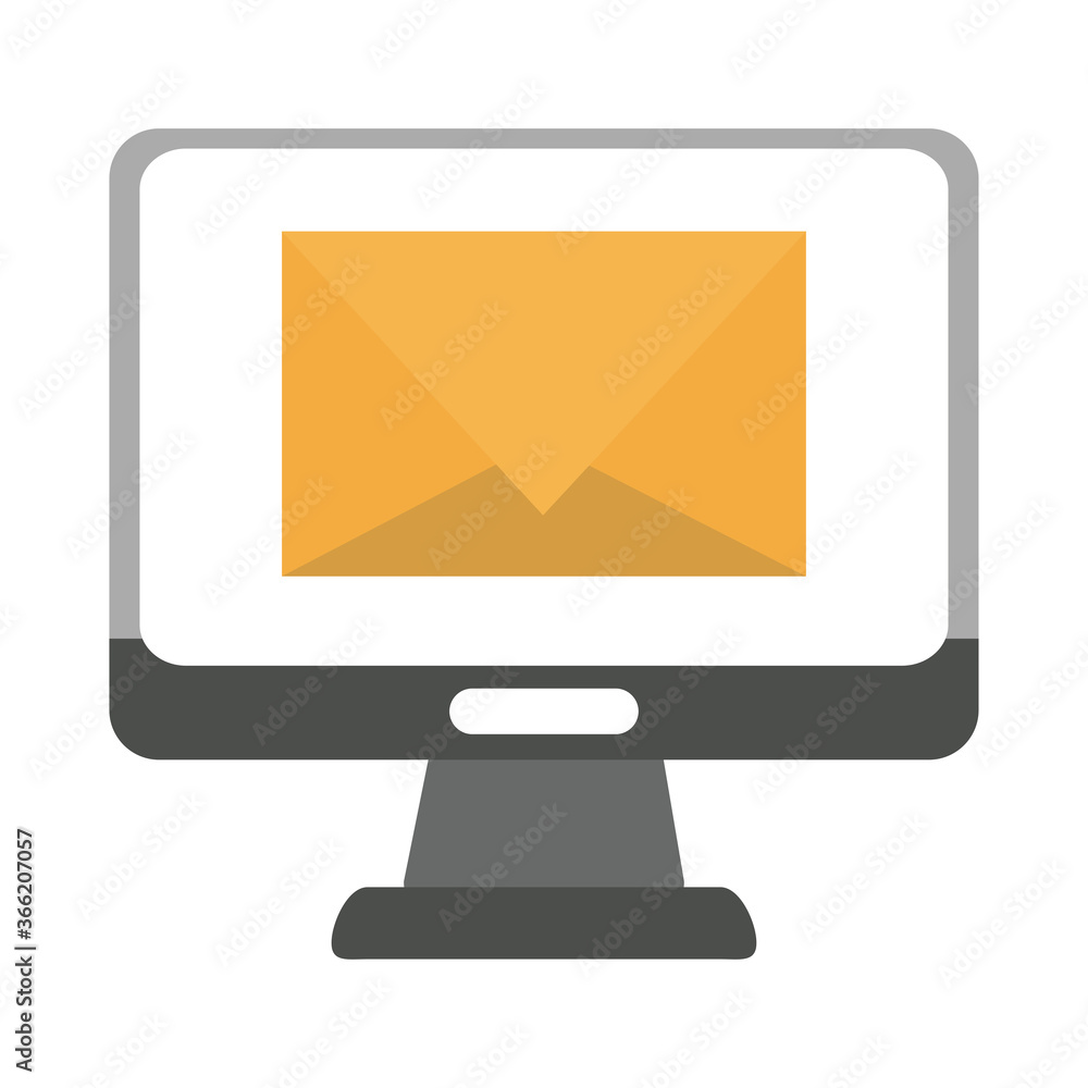 computer email message office supply stationery work flat style icon computer email message office supply stationery work flat style icon