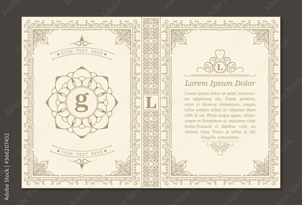 ornamental book cover design Stock Vector Adobe Stock