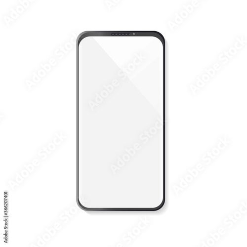 Realistic smartphone mockup with blank screen