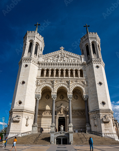 The Basilica of Notre-Dame of Fourviere in Lyon, France, Europe