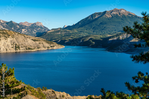 Lake Serre-Poncon, Lac de Serre-Poncon is a lake in southeast France near Gap. © rudiernst