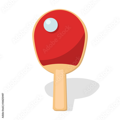 Ping pong racket with ball icon vector illustration design