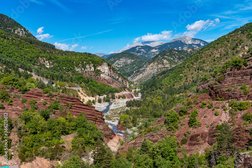Gorges de Daluis or Chocolate canyon in Provence-Alpes, France.